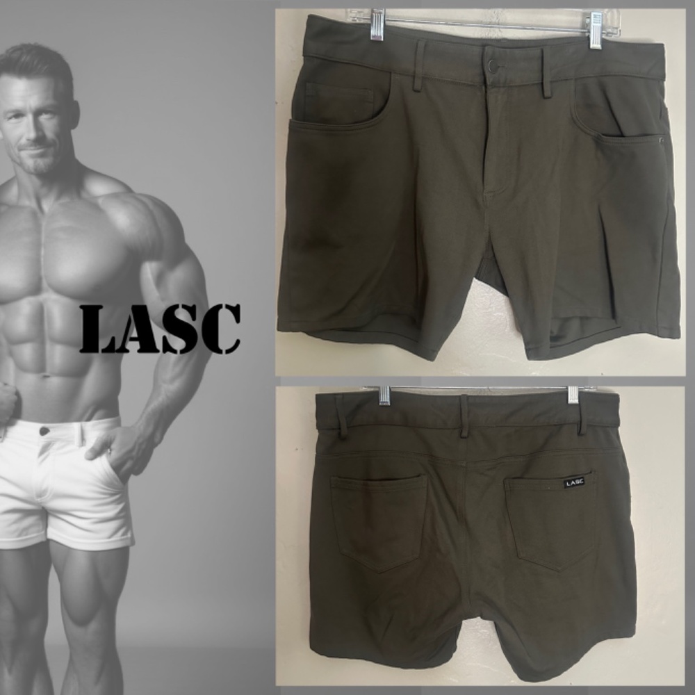 LASC Stretch Shorts 36" waist 6" inseam Gently worn 67% viscose/28% nylon